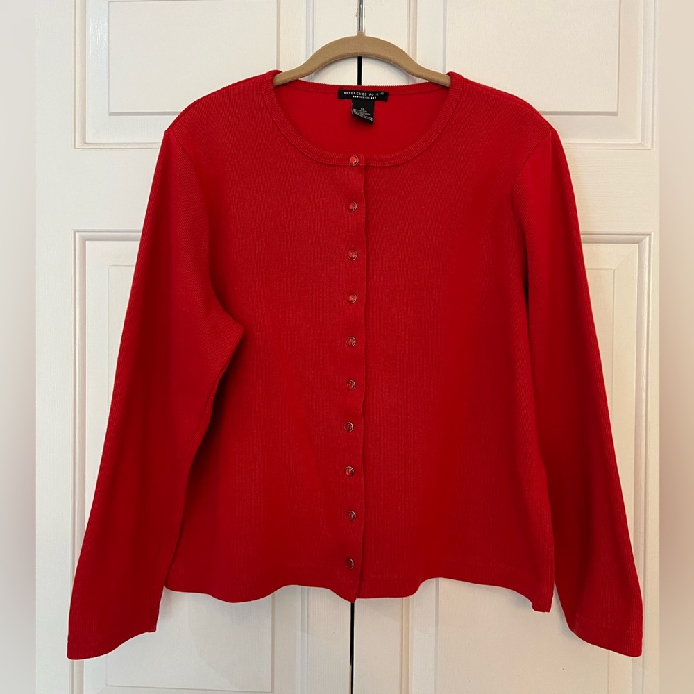 Red Cardigan by Reference Point New York EUC Size XL